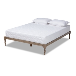 Baxton Studio Iseline Modern and Contemporary Antique Grey Finished Wood King Size Platform Bed Frame